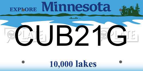 CUB21G Minnesota License Plate