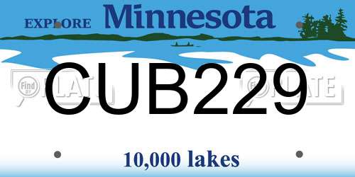 CUB229 Minnesota License Plate