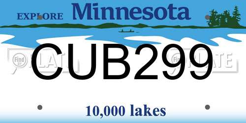 CUB299 Minnesota License Plate
