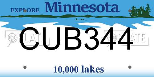 CUB344 Minnesota License Plate