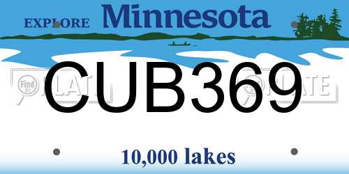 CUB369 Minnesota License Plate
