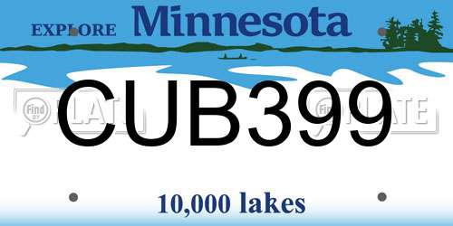 CUB399 Minnesota License Plate