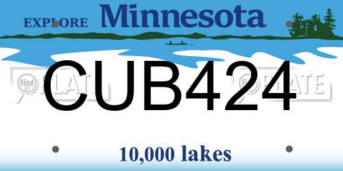 CUB424 Minnesota License Plate