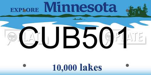 CUB501 Minnesota License Plate