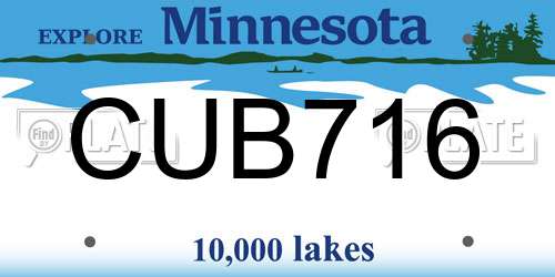 CUB716 Minnesota License Plate