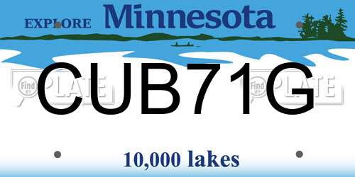 CUB71G Minnesota License Plate