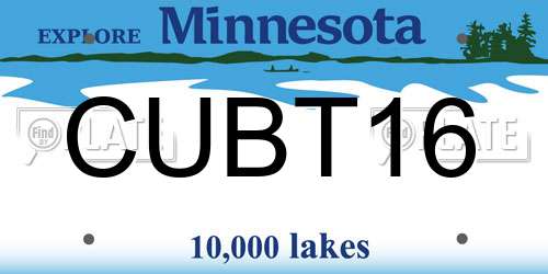 CUBT16 Minnesota License Plate