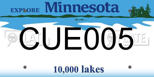 CUE005 Minnesota License Plate