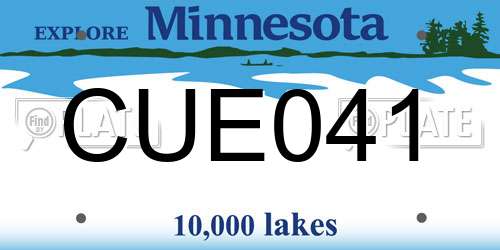 CUE041 Minnesota License Plate