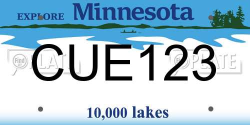CUE123 Minnesota License Plate
