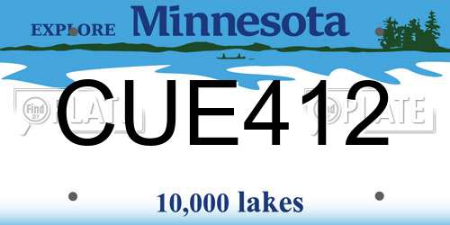 CUE412 Minnesota License Plate