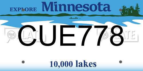 CUE778 Minnesota License Plate