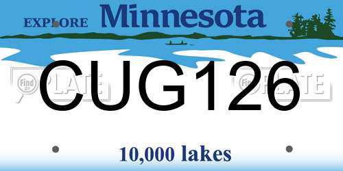 CUG126 Minnesota License Plate