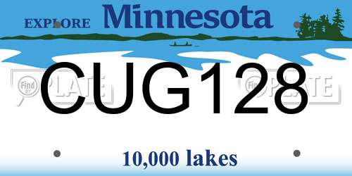 CUG128 Minnesota License Plate