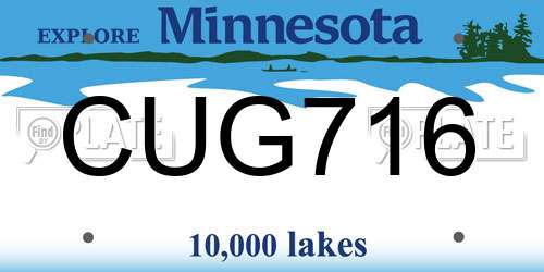 CUG716 Minnesota License Plate