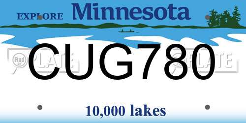 CUG780 Minnesota License Plate