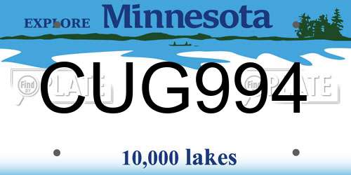 CUG994 Minnesota License Plate
