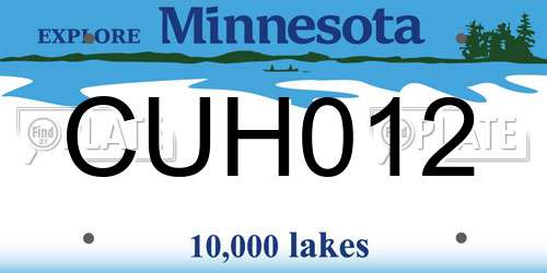 CUH012 Minnesota License Plate