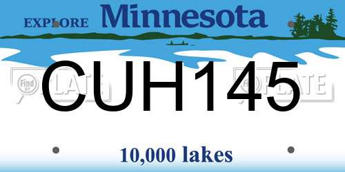 CUH145 Minnesota License Plate