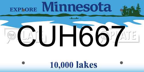 CUH667 Minnesota License Plate