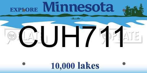 CUH711 Minnesota License Plate