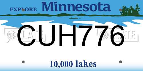 CUH776 Minnesota License Plate