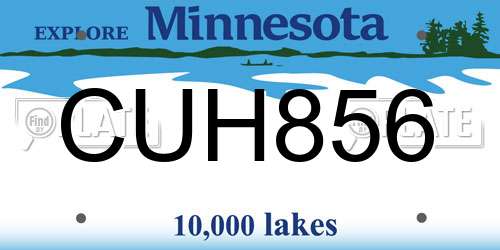 CUH856 Minnesota License Plate