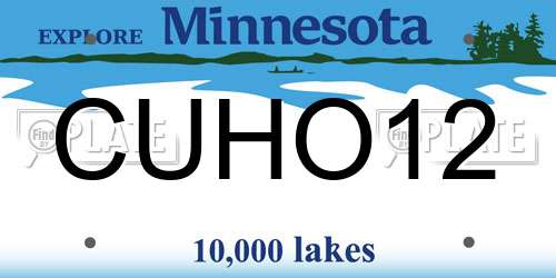 CUHO12 Minnesota License Plate