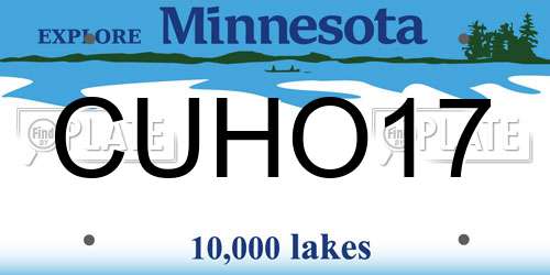 CUHO17 Minnesota License Plate