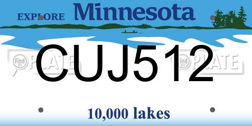 CUJ512 Minnesota License Plate