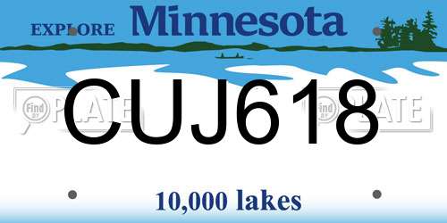 CUJ618 Minnesota License Plate