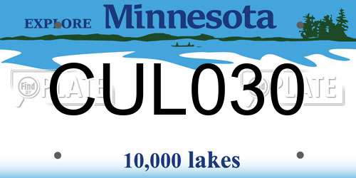 CUL030 Minnesota License Plate