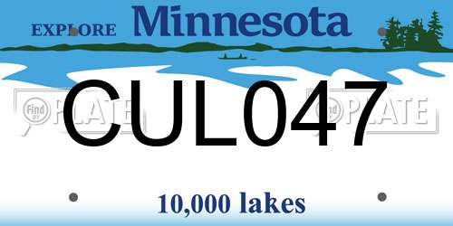 CUL047 Minnesota License Plate