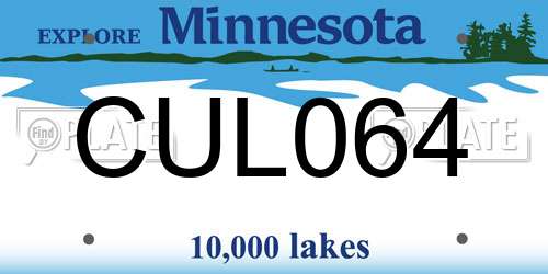 CUL064 Minnesota License Plate