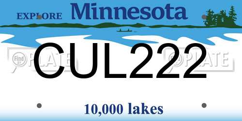 CUL222 Minnesota License Plate