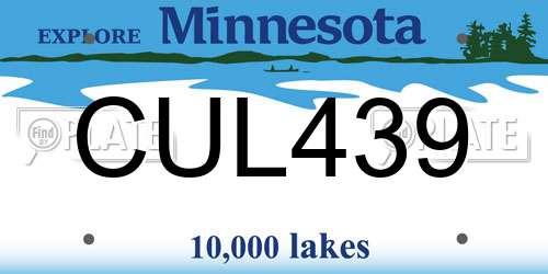 CUL439 Minnesota License Plate