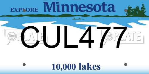 CUL477 Minnesota License Plate