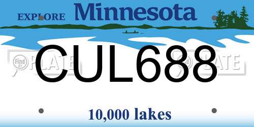 CUL688 Minnesota License Plate