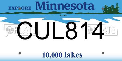CUL814 Minnesota License Plate