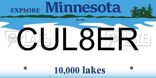 CUL8ER Minnesota License Plate
