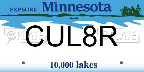CUL8R Minnesota License Plate