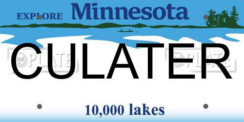 CULATER Minnesota License Plate