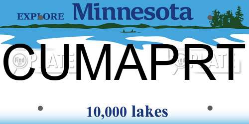 CUMAPRT Minnesota License Plate