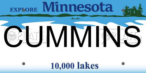 CUMMINS Minnesota License Plate