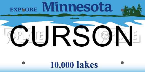CURSON Minnesota License Plate