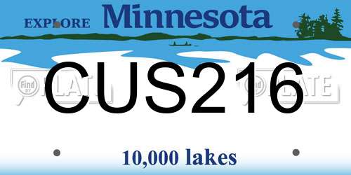 CUS216 Minnesota License Plate