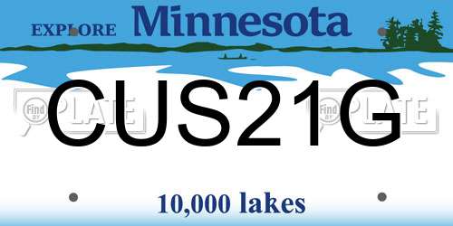 CUS21G Minnesota License Plate