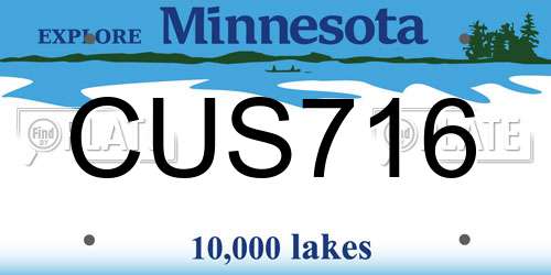 CUS716 Minnesota License Plate