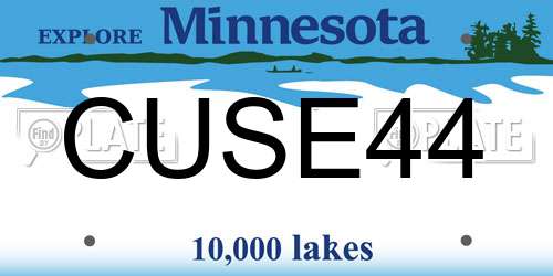 CUSE44 Minnesota License Plate