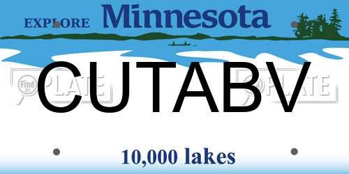 CUTABV Minnesota License Plate